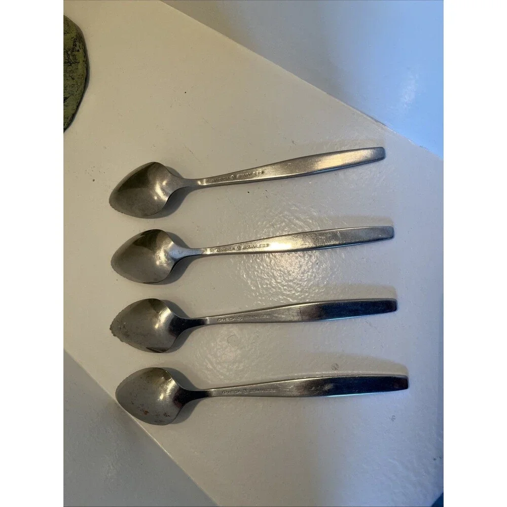 Oneida Will-O-Wisp Vintage Citrus Grapefruit Spoon Stainless Steel Set Of 4